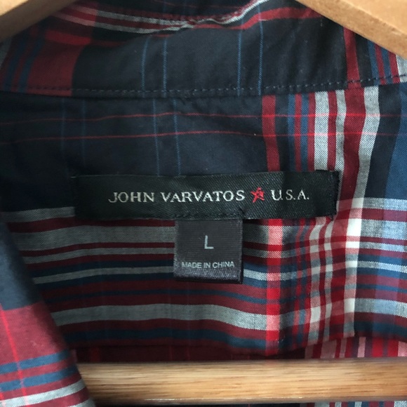 John Varvatos Plaid casual button down sz: Large NWT - Picture 3 of 7